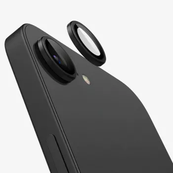 Spigen Optik Pro Glas.tR EZ Fit pack de 2 protector de cámara para iPhone 16E/17E negro