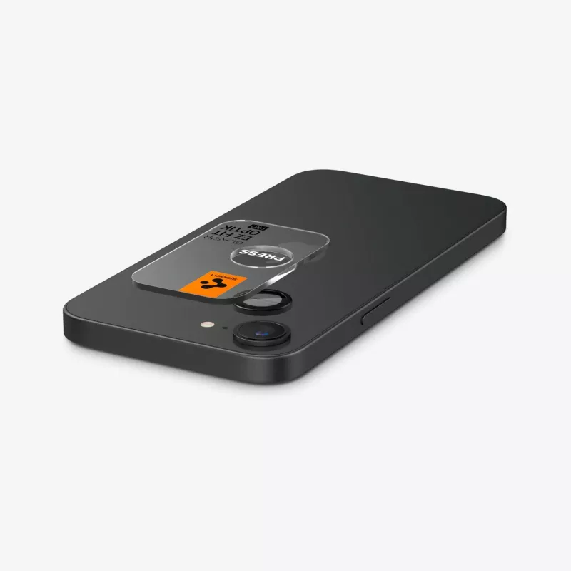 Spigen Optik Pro Glas.tR EZ Fit pack de 2 protector de cámara para iPhone 16E/17E negro