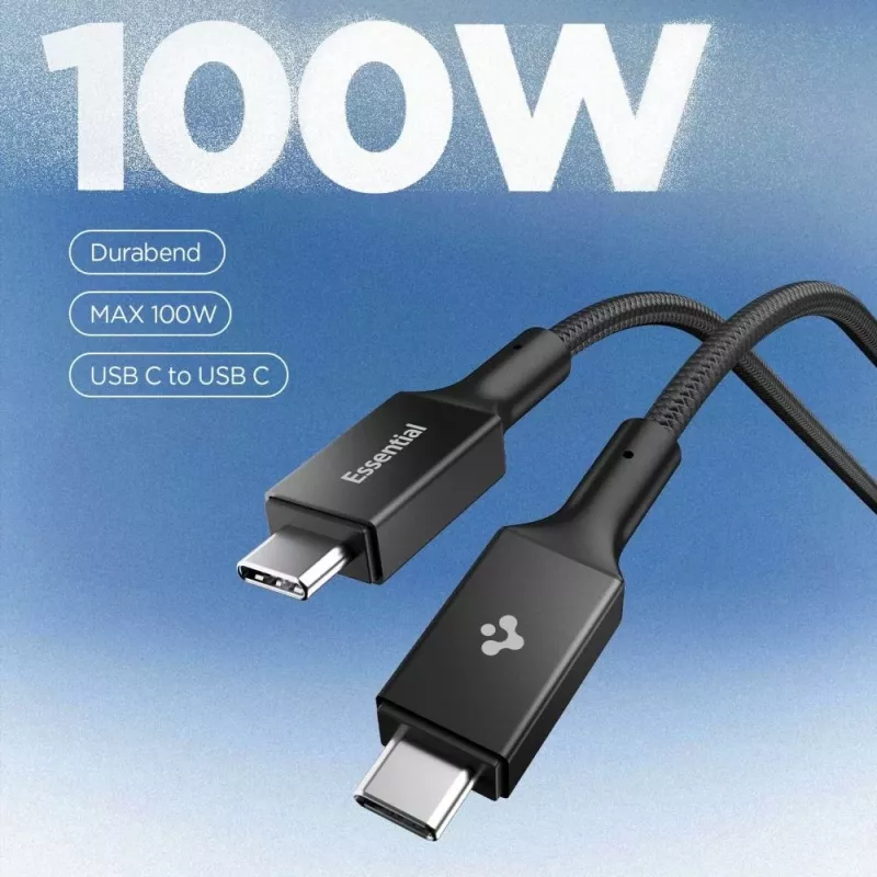 Spigen EB10010CC Cable Essential USB-C a USB-C 100W 1m Negro