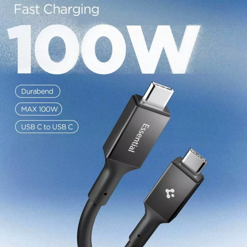 SPIGEN EB10020CC Cable Essential USB-C a USB-C 100W 200cm Negro