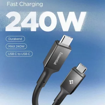 SPIGEN EB24012CC Cable Essential USB-C a USB-C 240W 120cm Negro