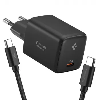SPIGEN EE451EU ESSENTIAL cargador de red de 1-PORT 45W + cable TYPE-C negro