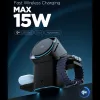 SPIGEN EF223MS Essential Cargador Inalámbrico Magnético Giratorio MagSafe 3 en 1 15W Qi2 Negro