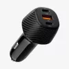 Spigen Essential EV1133 Cargador de Coche de 3 Puertos 113W Negro con Cable USB-C de 100W 1m