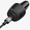 Spigen Essential EV1133 Cargador de Coche de 3 Puertos 113W Negro con Cable USB-C de 100W 1m