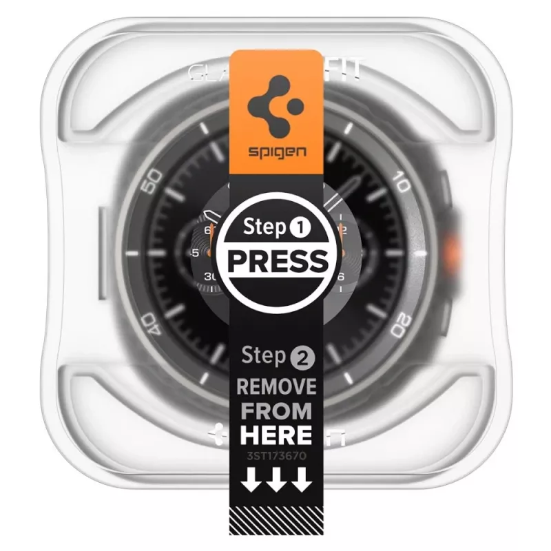 Spigen GLAS.tR EZ Fit protector de pantalla de cristal templado para Samsung Galaxy Watch 8 Classic (46 mm), 2 uds., transparente (AGL09877)