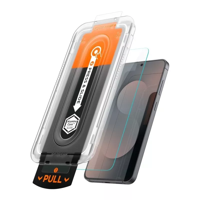 Spigen Glas.tR EZ Fit Pro HD protector de pantalla de cristal templado para Samsung Galaxy S25 FE - transparente (pack de 2)