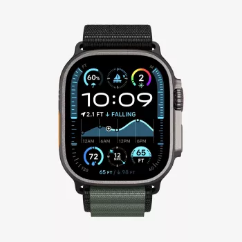 Correa Spigen Rugged Armor Pro WBF1 para Apple Watch 44/45/46/49mm negra/verde