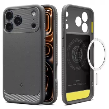 Funda Spigen Rugged Armor Mag MagSafe iPhone 17 Pro gris