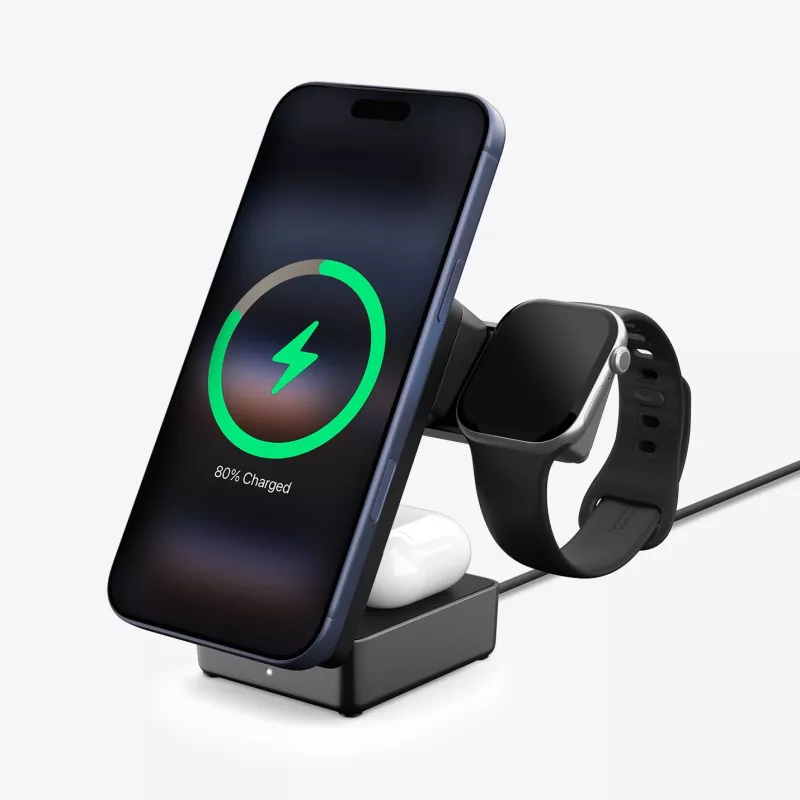 SPIGEN EF323MQ Essential cargador inalámbrico magnético MagSafe 3 en 1 25W Qi2 Black