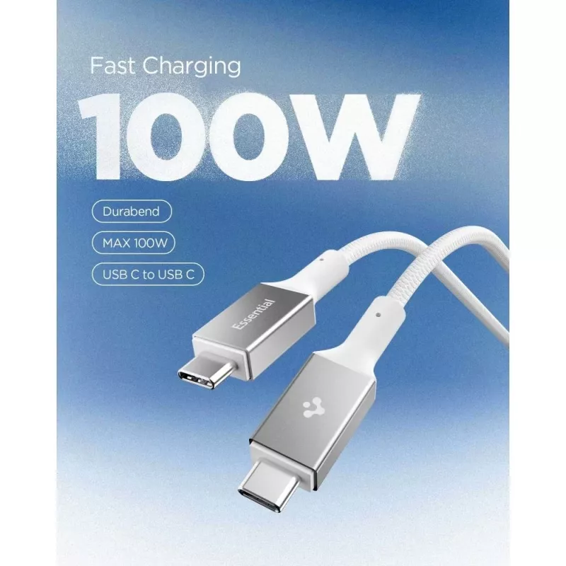 SPIGEN EB10015CC Essential cable USB-C a USB-C 100W 150cm blanco
