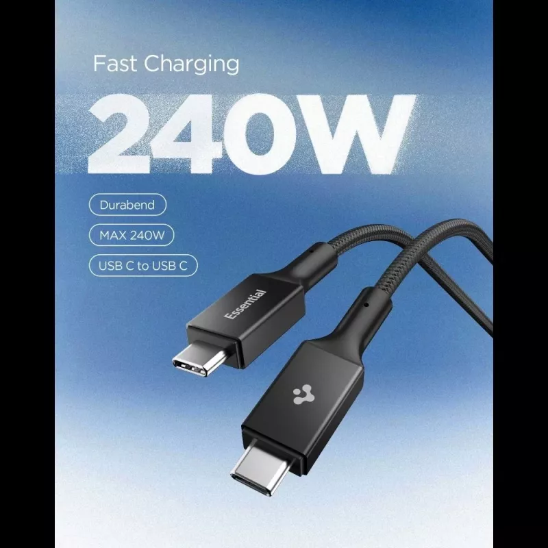 SPIGEN EB24015CC Essential cable USB-C a USB-C 240W 150cm negro