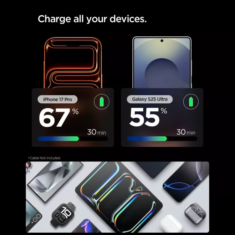 SPIGEN EE301EU-GAN Essential cargador de red de 1 puerto 30W Gris metalizado