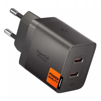 SPIGEN EE472EU-GAN Essential cargador de red de 2 puertos 47W Gunmetal