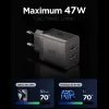 SPIGEN EE472EU-GAN Essential cargador de red de 2 puertos 47W Gunmetal
