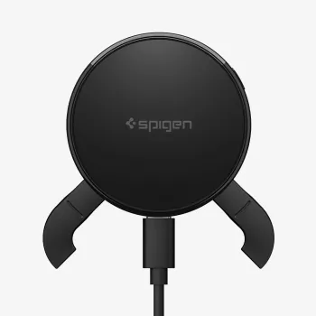SPIGEN EV25MFAQ Essential soporte magnético para coche con rejilla Peltier MagSafe y cargador inalámbrico 25W Qi2.2 Black
