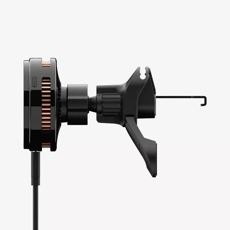 SPIGEN EV25MFAQ Essential soporte magnético para coche con rejilla Peltier MagSafe y cargador inalámbrico 25W Qi2.2 Black