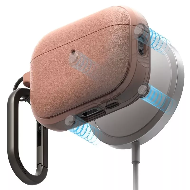 Ringke Funda Onyx Magnetic para Apple AirPods Pro 3, compatible con MagSafe, con mosquetón, Constant Coral