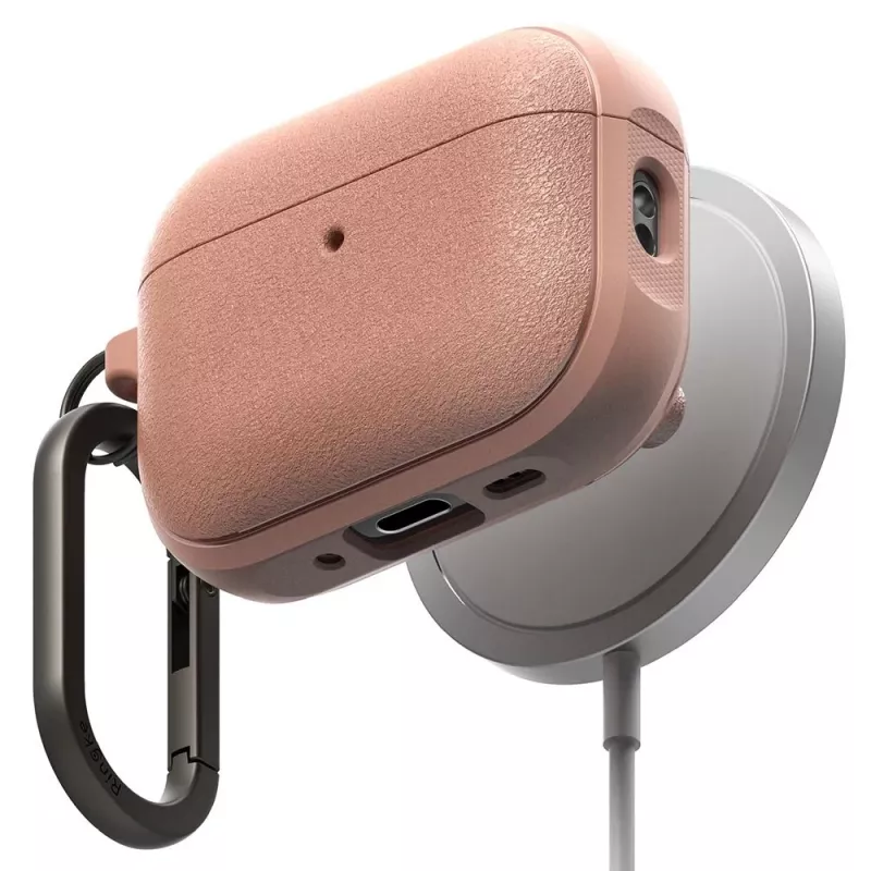 Ringke Funda Onyx Magnetic para Apple AirPods Pro 3, compatible con MagSafe, con mosquetón, Constant Coral