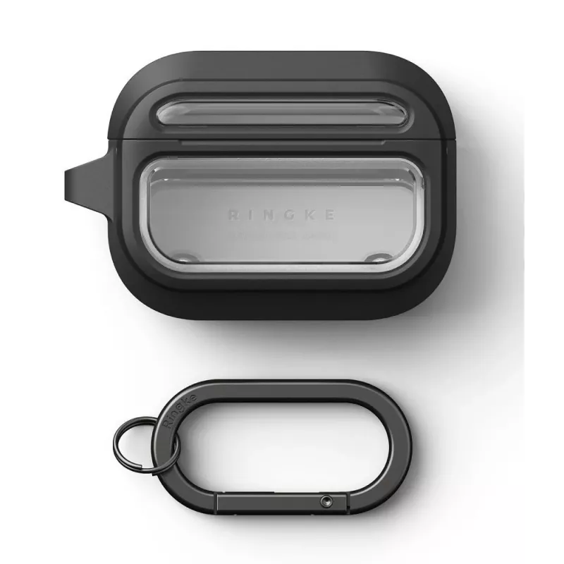 Ringke Funda UX Magnetic para Apple AirPods Pro 3, compatible con MagSafe, con mosquetón, transparente