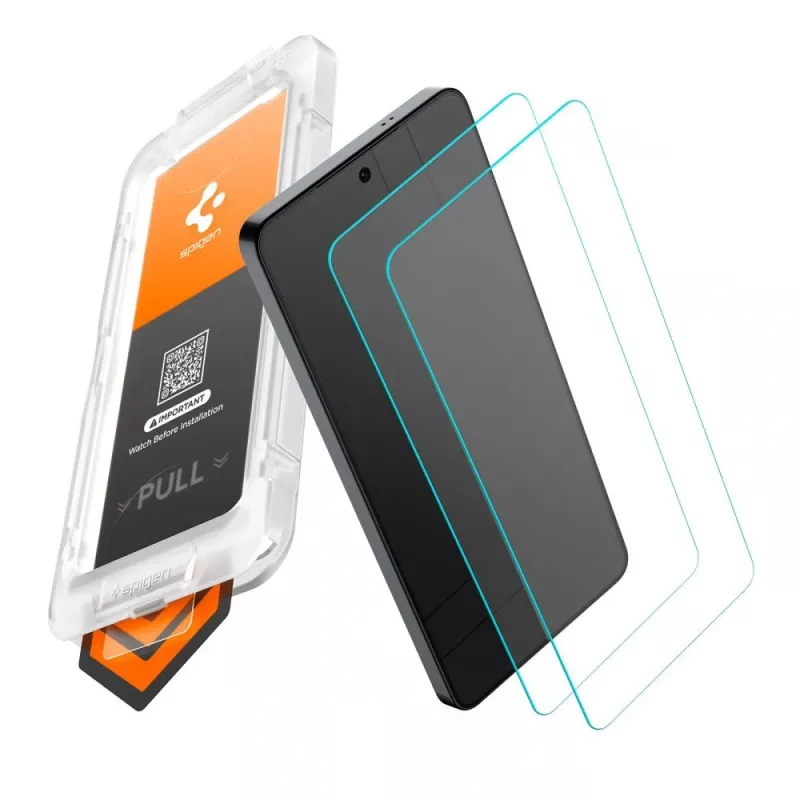 Spigen Glas.TR EZ Fit Pro AC HD Protector de pantalla de cristal templado para Samsung Galaxy S26 (pack de 2, transparente)