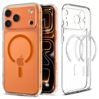 Spigen Ultra Hybrid Mag MagSafe iPhone 17 Pro Max transparente/naranja