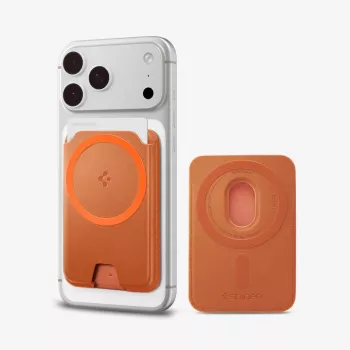 Soporte de tarjetas magnético universal SPIGEN VALENTINUS MAGFIT+ MAGSAFE Metallic Orange