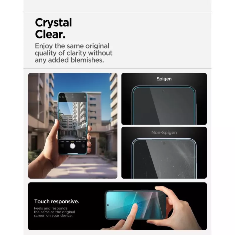 Protector de pantalla de cristal templado Spigen Glas.tR EZ Fit HD para Samsung Galaxy A36 / A37 5G, transparente, pack de 2