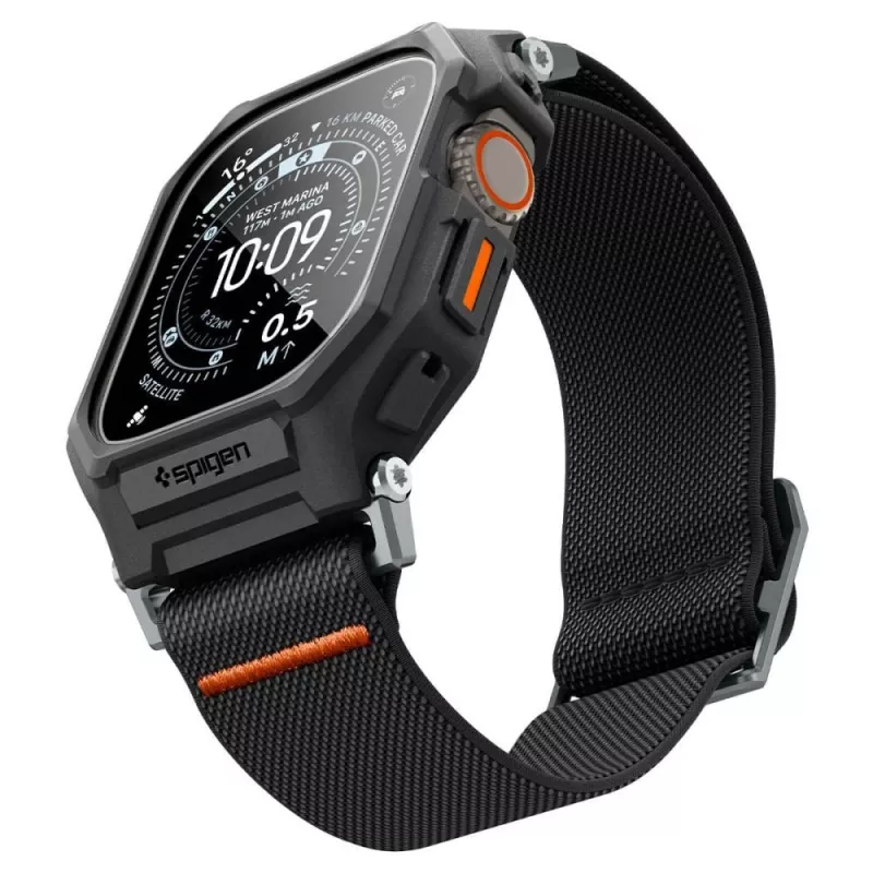 Funda SPIGEN Lite Fit Pro y cristal templado para Apple Watch Ultra 1 / 2 / 3 (49 mm) Matte Black