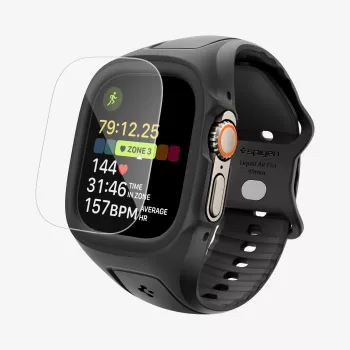 Funda SPIGEN Liquid Air Pro y cristal templado para Apple Watch Ultra 1 / 2 / 3 (49 mm) Black