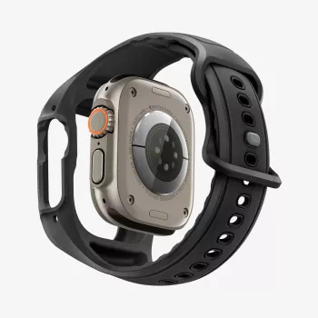 Funda SPIGEN Liquid Air Pro y cristal templado para Apple Watch Ultra 1 / 2 / 3 (49 mm) Black