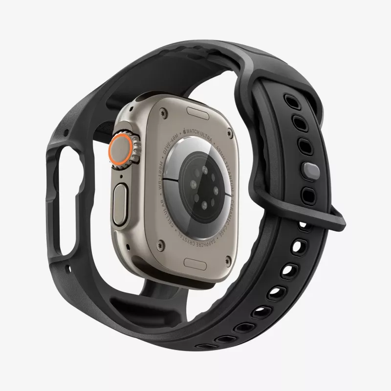 Funda SPIGEN Liquid Air Pro y cristal templado para Apple Watch Ultra 1 / 2 / 3 (49 mm) Black
