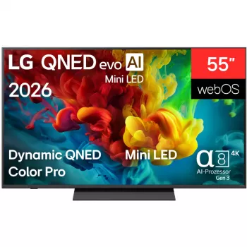 LG 55QNED83B6A TV Smart QNED 4K de 55 pulgadas con Mini LED y procesador α7 Gen5 AI