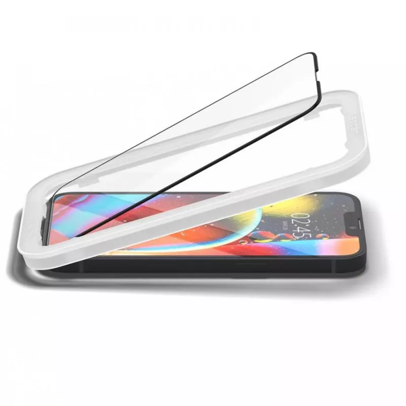 Spigen AlignMaster Glass Protector de pantalla de cobertura total para Apple iPhone 13/13 Pro/14/16E/17E Negro (pack de 2)