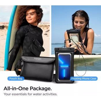 Spigen A621 Funda impermeable universal y riñonera Negra