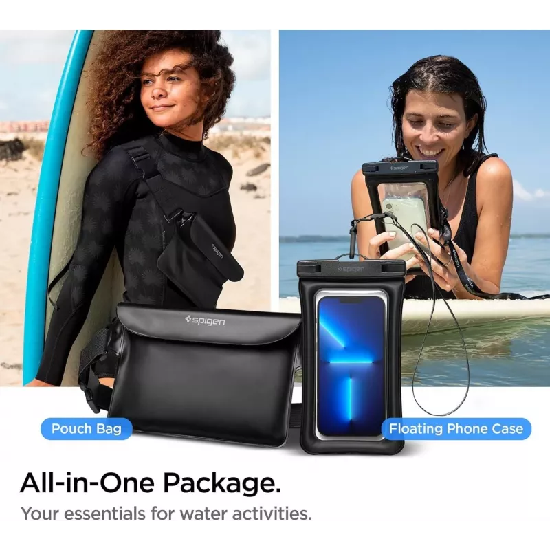 Spigen A621 Funda impermeable universal y riñonera Negra