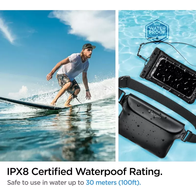 Spigen A621 Funda impermeable universal y riñonera Negra