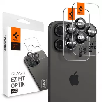 Spigen Optik.TR EZ Fit Protector de cámara pack de 2 para iPhone 14 Pro / 14 Pro Max - Negro