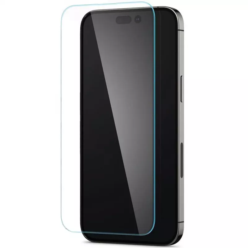Spigen Glas tR Slim HD Protector de pantalla para Apple iPhone 14 Pro Max, cristal templado, dureza 9H, resistente a arañazos, transparente, 1 pack