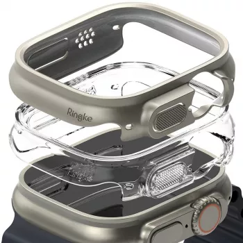 Ringke Slim pack de 2 Apple Watch Ultra (49 mm) Clear y Titanium Grey