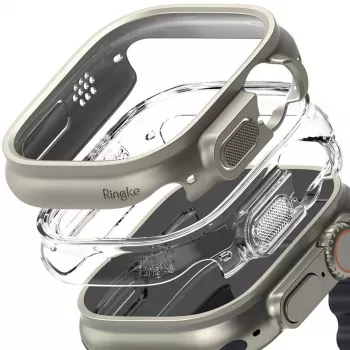 Ringke Slim pack de 2 Apple Watch Ultra (49 mm) Clear y Titanium Grey