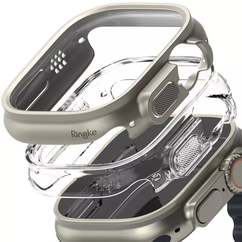 Ringke Slim pack de 2 Apple Watch Ultra (49 mm) Clear y Titanium Grey