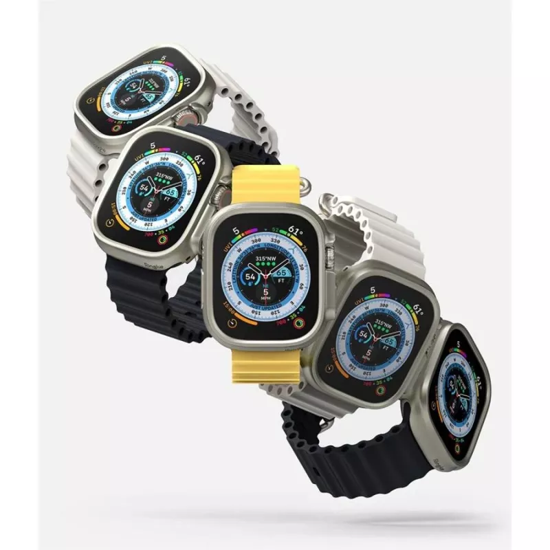 Ringke Slim pack de 2 Apple Watch Ultra (49 mm) Clear y Titanium Grey