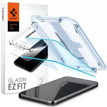 Spigen Glas.tR EZ Fit protector de pantalla de cristal templado para Samsung Galaxy S23 (pack de 2) transparente