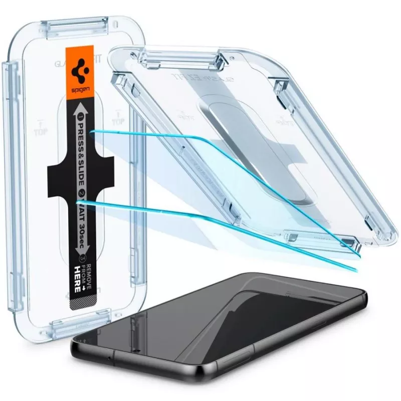 Spigen Glas.tR EZ Fit protector de pantalla de cristal templado para Samsung Galaxy S23 (pack de 2) transparente