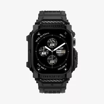 SPIGEN Rugged Armor Pro Apple Watch 10/11 (42 mm) Funda Negro Mate con Correa Integrada