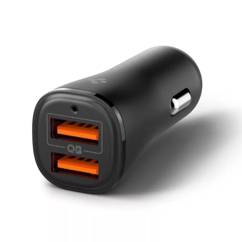 SPIGEN Essential EV302 Cargador de Coche 2 Puertos 30W Negro