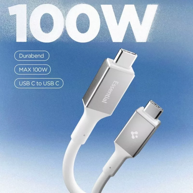 SPIGEN EB10020CC Essential Cable USB-C a USB-C 100W 2m Blanco