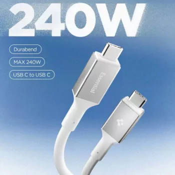 SPIGEN Essential Cable USB-C a USB-C 240W 120cm Blanco