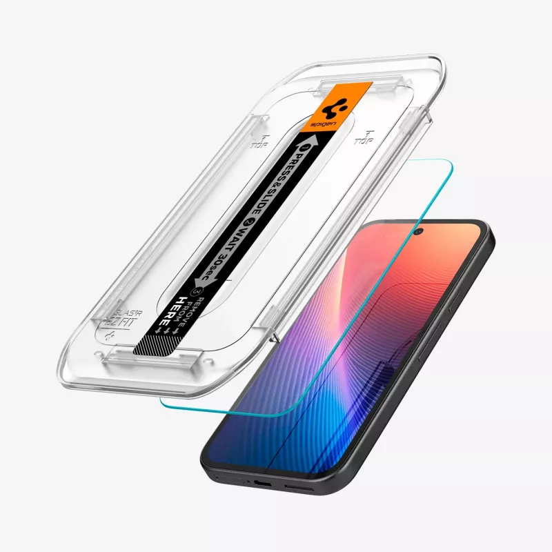 Spigen Glas.tR EZ Fit Pack de 2 Protectores de Pantalla para Google Pixel 9a, claro